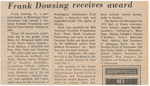 Newspaper Article, Frank Dowsing Receives Award, November 17, 1972
