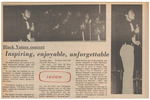 Newspaper Article, Black Voices Concert: Inspiring, Enjoyable, Unforgettable, December 5, 1972