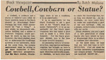 Newspaper Article, Black Viewpoint: Cowbell, Cowbarn or Statue?, September 17, 1971