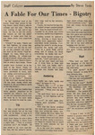 Newspaper Article, A Fable for Our Times--Bigotry, October 15, 1971