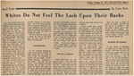 Newspaper Article, Black Rage: Whites Do Not Feel the Lash Upon Their Backs, October 22, 1971