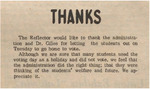 Newspaper Article, Thanks to the Administration, November 5, 1971