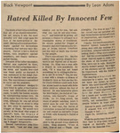 Newspaper Article, Black Viewpoint: Hatred Killed by Innocent Few, November 30, 1971