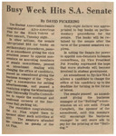 Newspaper Article, Busy Week Hits Student Association Senate, December 7, 1971