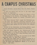 Newspaper Article, A Campus Christmas, December 14, 1971