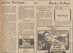 Newspaper Article, Melvin Barkum vs. Rocky Felker, March 24, 1972