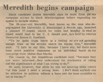 Newspaper Article, Meredith Begins Campaign, March 28, 1972 by The Reflector