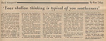 Newspaper Article, Black Viewpoint: 'Your Shallow Thinking is Typical of You Southerners', April 14, 1972