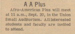 Newspaper Advertisement, A A Plus, September 16, 1969