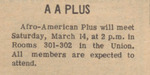 Newspaper Advertisement, A A Plus, March 13, 1970