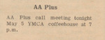 Newspaper Advertisement, A A Plus, May 5, 1970