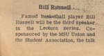 Newspaper Article, Bill Russel, March 3, 1970