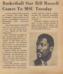 Newspaper Article, Basketball Star Bill Russell Comes To MSU Tuesday, March 6, 1970 by The Reflector