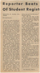 Newspaper Article, Reporter Beats System of Student Registration, September 13, 1968