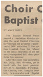Newspaper Article, Choir Creates Baptist Conflict, September 17, 1968