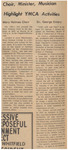 Newspaper Article, Choir, Minister, Musician Highlight YMCA Activities, March 22, 1968