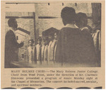 Newspaper Photograph, Mary Holmes Choir, March 26, 1968