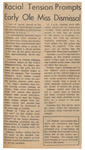Newspaper Article, Racial Tension Prompts Early Ole Miss Dismissal, April 9, 1968 by The Reflector