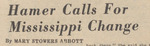 Newspaper article, Hamer Calls for Mississippi Change, January 10, 1969