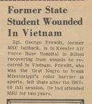 Newspaper article, Former State Student Wounded in Vietnam, March 11, 1969 by The Reflector
