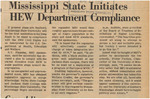 Newspaper article, Mississippi State Inititates HEW Compliance, April 1, 1969 by The Reflector