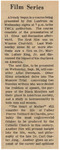 Newspaper article, Film Series, September 19, 1969