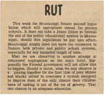 Newspaper article, Rut, September 19, 1969 by The Reflector