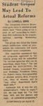 Newspaper article, Student Gripes May Lead to Actual Reforms, October 3, 1969 by Lowell Hine