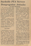 Newspaper article, Starkville PTA Surveys Desegregation Attitudes, October 21, 1969 by Craig Swicegood