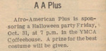 Newspaper advertisement, AA Plus, October 31, 1969