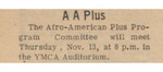 Newspaper advertisement, AA Plus, November 1, 1969 by The Reflector