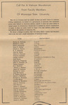 Newspaper article, Call for a Vietnam Moratorium From Faculty Members of Mississippi State University, November 14, 1969