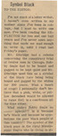 Newspaper article, Symbol Black, November 14, 1969 by Philip E. Criswell