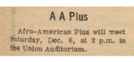 Newspaper advertisement, AA Plus, December 5, 1969 by The Reflector