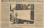 Newspaper article and photograph, Blacks Revolt Against Desegregation Plans, December 16, 1969 by Mary Stowers Abbott