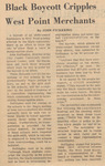 Newspaper article, Black Boycott Cripples West Point Merchants, February 6, 1970 by John Pickering