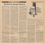 Newspaper article, Students Assail Board, April 3, 1970