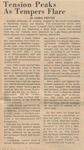 Newspaper article, Tension Peaks As Tempers Flare, May 5, 1970