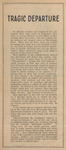 Newspaper article, Tragic Departure, May 5, 1950
