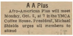 Newspaper advertisement, AA Plus, October 2, 1970