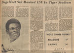 Newspaper advertisement, Dogs Meet 9th Ranked LSU in Tiger Stadium, November 13, 1970 by The Reflector
