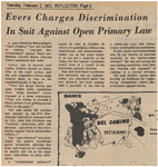 Newspaper article, Evers Charges Discrimination In Suit Against Open Primary Law, February 2, 1971