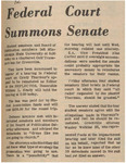 Newspaper article, Federal Court Summons Senate, March 16, 1971 by The Reflector