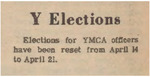Newspaper article, Y Elections, April 6, 1971 by The Reflector