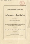 Farmers Institute Program