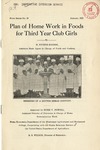 1922 Plan of Home Work in Foods for Third Year Club Girls