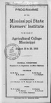 1913 Mississippi State Farmers' Institute Program