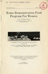 1921 Home Demonstration Food Program For Women Booklet