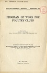 1923 Program of Work for Poultry Clubs