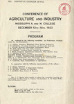 1923 Conference of Agriculture and Industry Program